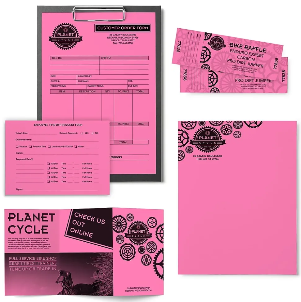 Astrobrights Colored Paper, 24 lbs., 8.5" x 11", Pulsar Pink, 500 Sheets/Ream (21031)