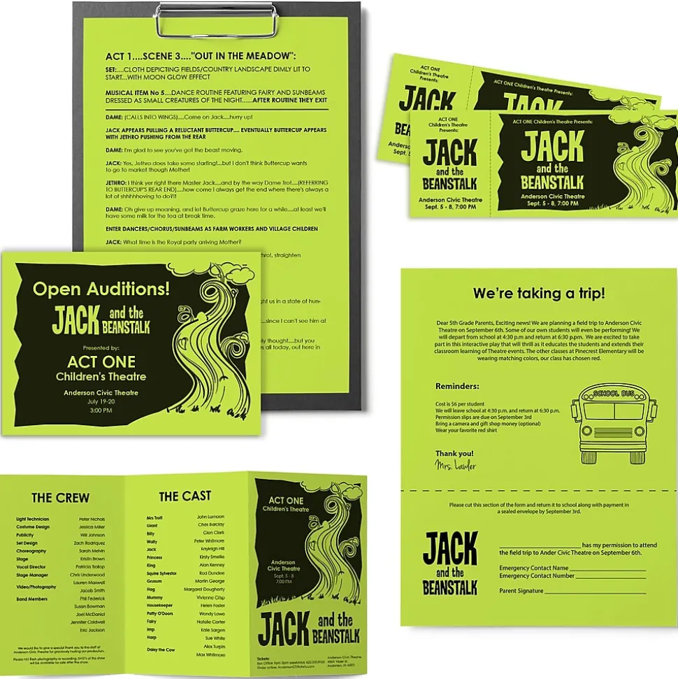 Astrobrights Colored Paper, 24 lbs., 8.5" x 11", Vulcan Green, 500 Sheets/Ream (21859/22379)