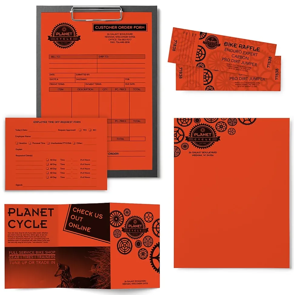 Astrobrights Colored Paper, 24 lbs., 8.5" x 11", Orbit Orange, 500 Sheets/Ream (22561)
