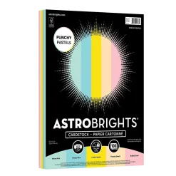 Astrobrights Punchy Pastels 65 lb. Cardstock Paper, 8.5" x 11", Punchy Pastel Assortment, 100 Sheets/Pack (91786)