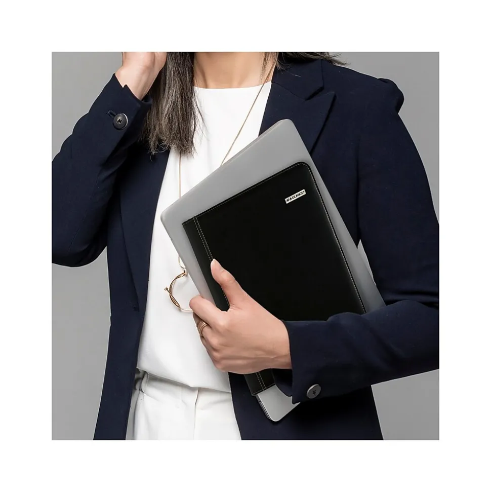 AT-A-GLANCE Executive Faux Leather Padfolio, Black (70-290-05-25)