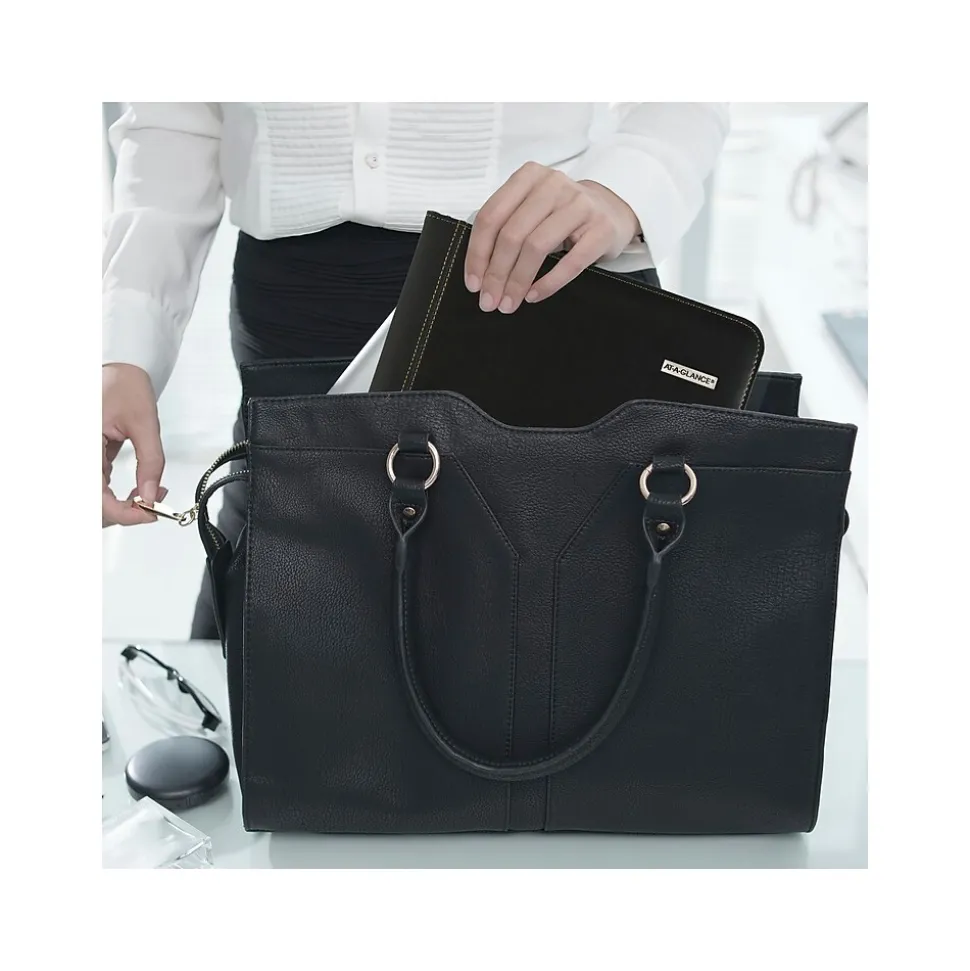 AT-A-GLANCE Executive Faux Leather Padfolio, Black (70-290-05-25)