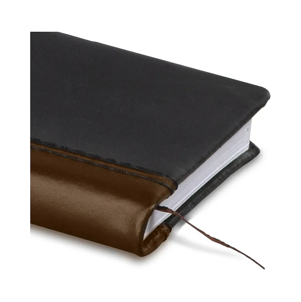 AT-A-GLANCE Fine Pocket Hardcover Diary, 3" x 6", Ruled, Black/Brown (74-02-05-25)