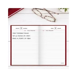 AT-A-GLANCE Standard Hardcover 2025 Daily Diary, 5.75" x 8.25", Wide-Ruled, Red (SD387-13-25)