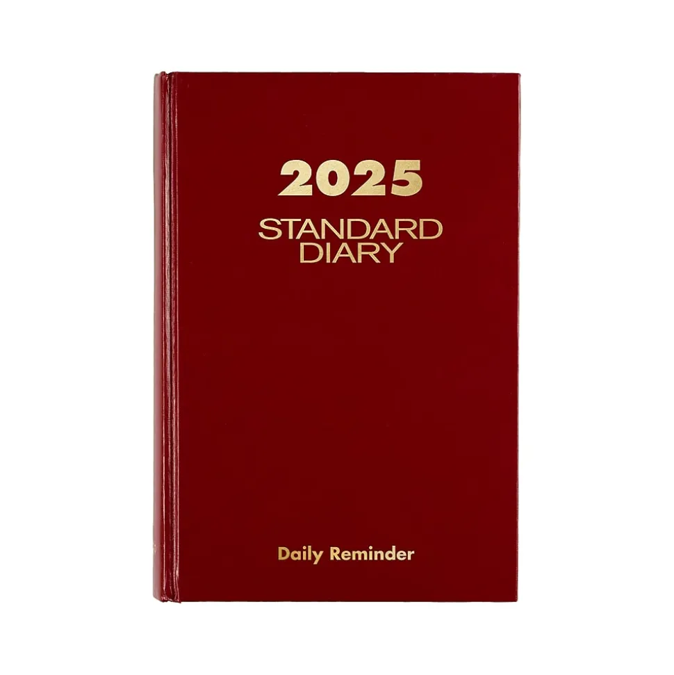 AT-A-GLANCE Standard Hardcover 2025 Daily Reminder, 5.75" x 8.25", Red (SD389-13-25)
