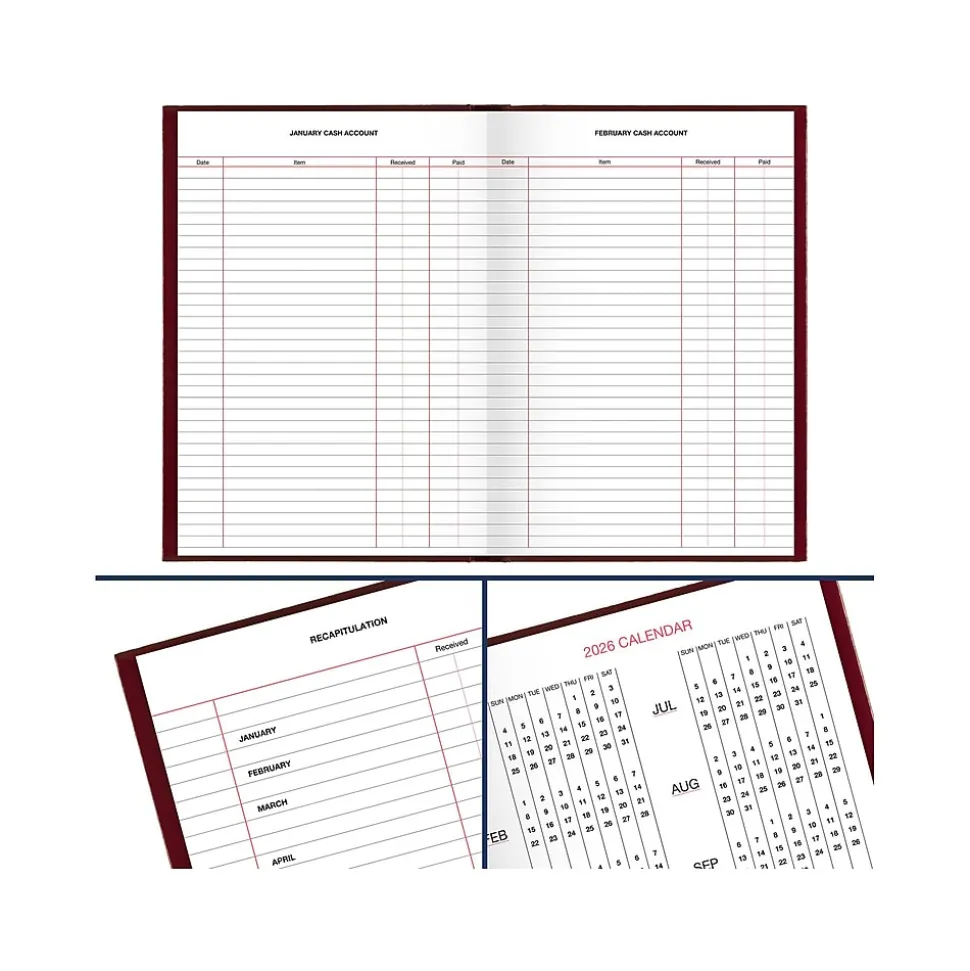 AT-A-GLANCE Standard Hardcover 2025 Daily Reminder, 5.75" x 8.25", Red (SD389-13-25)