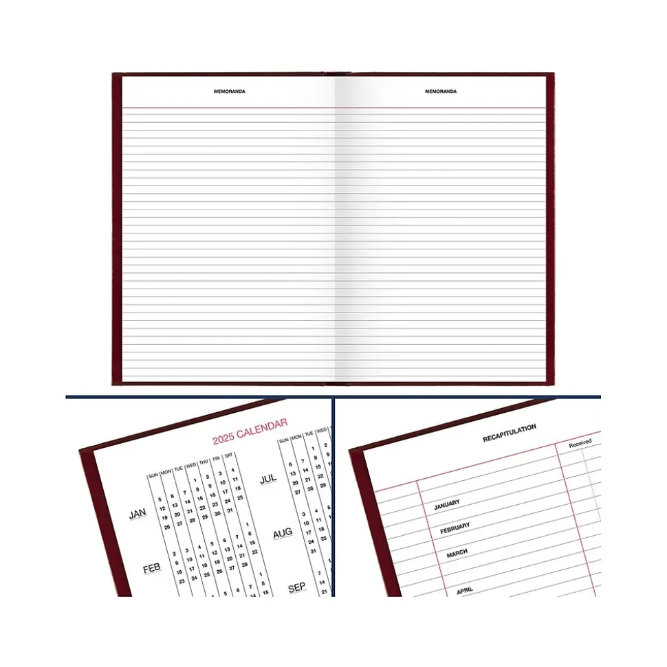AT-A-GLANCE Standard Hardcover 2025 Daily Reminder, 5.75" x 8.25", Red (SD389-13-25)