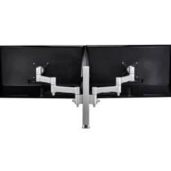 Atdec Adjustable Dual Monitor Arm for Flat/Curved Monitors up to 32", Silver (AWMS-2-4640-F-S)