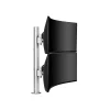 Atdec Adjustable Dual Stack Heavy Monitor Desk Mount for Flat/Curved Monitors up to 49", Silver (AWMS-2-LTH75-H-S)