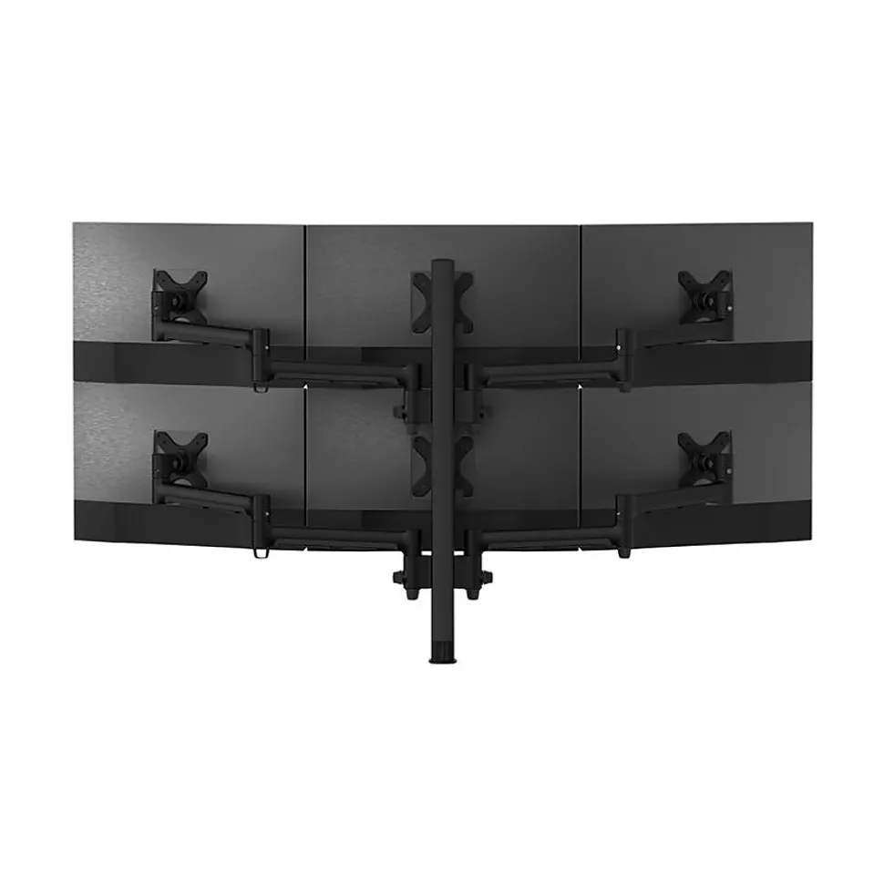 Atdec Adjustable Six-Arm Monitor Mount, Up to 24" Monitor, Black (AWMS-6-13717-H-B)