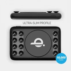 AT&T Portable Wireless Suction Power Bank, 10,000 mAh, Black (QPB10-BLK)