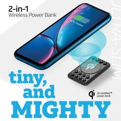 AT&T Portable Wireless Suction Power Bank, 10,000 mAh, Black (QPB10-BLK)