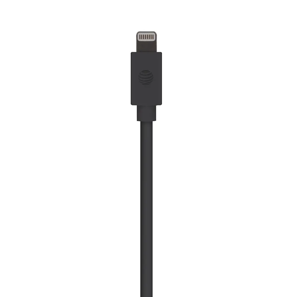 AT&T PVC Charge and Sync Lightning Cable, 10 ft., Black, (PVLC10-BLK)