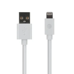 AT&T PVC Charge and Sync Lightning Cable, 4 ft., White (PVLC1-WHT)