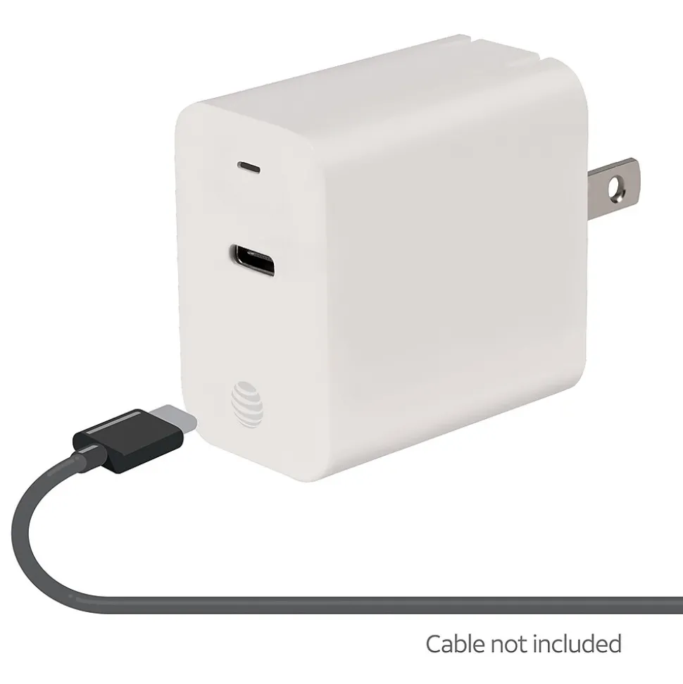 AT&T Type-C Power Adapter, 18-Watt, White, (PDC18)