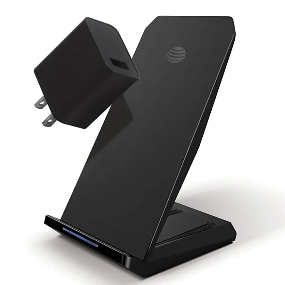 AT&T Wireless Charging Stand with Quick Charge 3.0 Rapid Charger, Black (CETWCS10)