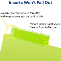 Avery Big Tab Insertable Plastic Dividers with 2 Pockets, 5 Tabs, Multicolor (11906)