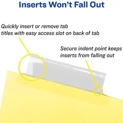 Avery Big Tab Insertable Paper Dividers, Clear 8 Tab, Buff (11112)