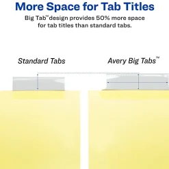 Avery Big Tab Insertable Paper Dividers, Clear 8 Tab, Buff (11112)
