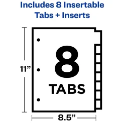 Avery Big Tab Insertable Paper Dividers, Clear 8 Tab, Buff (11112)