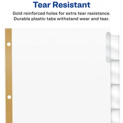 Avery Big Tab Insertable Paper Dividers, Clear 5 Tab, White (11122)