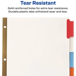 Avery Big Tab Insertable Paper Dividers, 8 Tabs, White with Multicolor Tabs (11123)