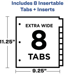 Avery Big Tab Insertable Plastic Dividers with 2 Pockets, 8 Tabs, Two-Tone Multicolor (11983)