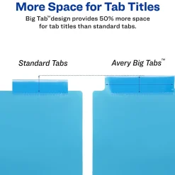 Avery Big Tab Insertable Plastic Dividers with 2 Pockets, 5 Tabs, Two-Tone Multicolor (11982)