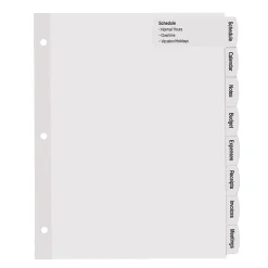 Avery Big Tab Printable Paper Dividers with Large White Labels, 8 Tabs, White, 4 Sets/Pack (14439)