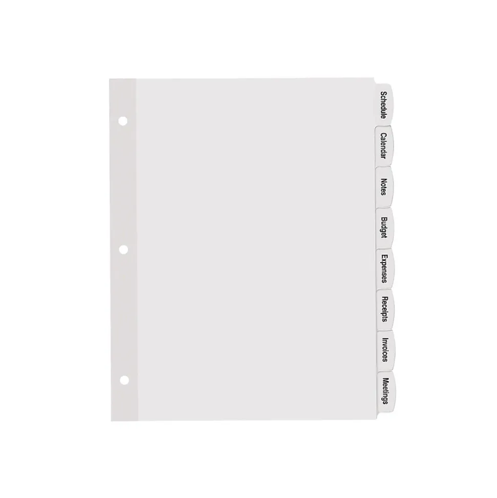 Avery Big Tab Printable Paper Dividers with White Labels, 8 Tabs, 20 Sets/Pack (11435)