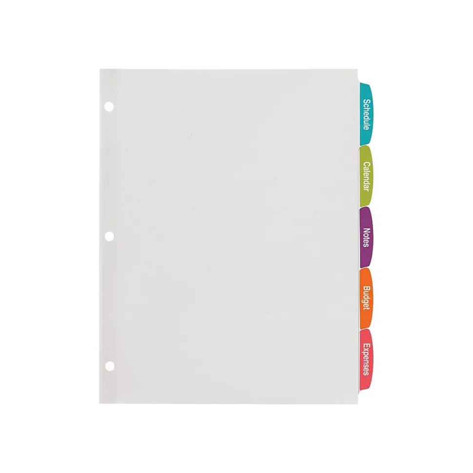 Avery Big Tab Printable Paper Dividers with White Labels, 5 Tabs, 20 Sets/Pack (11434)