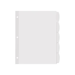 Avery Big Tab Printable Paper Dividers with Large White Labels, 5 Tabs, White, 20 Sets/Pack (14440)