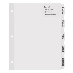 Avery Big Tab Printable Paper Dividers with Large White Labels, 5 Tabs, White, 20 Sets/Pack (14440)
