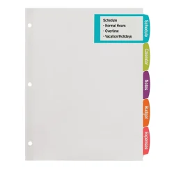 Avery Big Tab Printable Paper Dividers with Large White Labels, 5 Tabs, White, 20 Sets/Pack (14440)