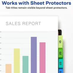 Avery Big Tab Two-Pocket Insertable Plastic Divider, 8 Tabs, Multicolor, 1 Set (11907)