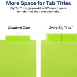 Avery Big Tab Two-Pocket Insertable Plastic Divider, 8 Tabs, Multicolor, 1 Set (11907)