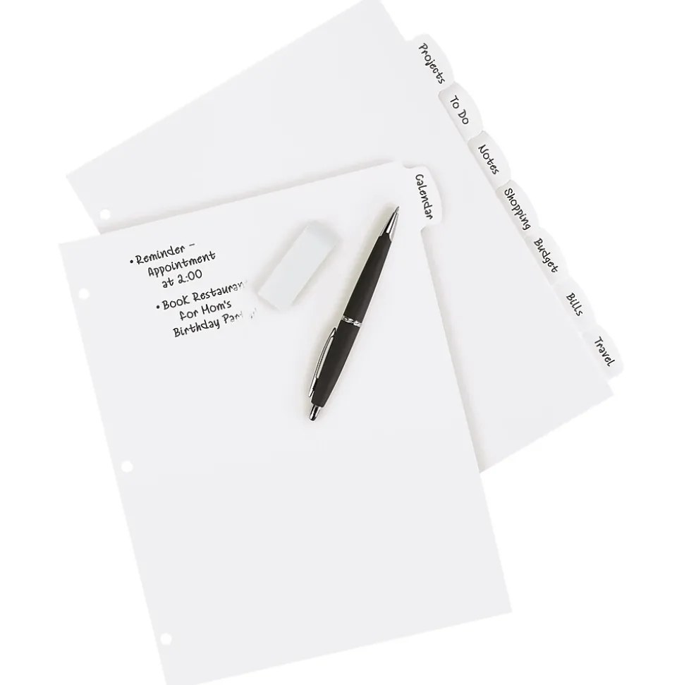 Avery Big Tab Write & Erase Plastic Dividers, 8 Tabs, White (16371)