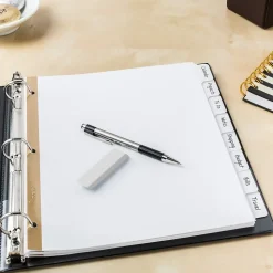 Avery Big Tab Write & Erase Paper Divider, 8 Tabs, White/Gold Reinforced, 1 Set (23078)