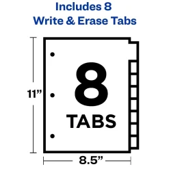 Avery Big Tab Write & Erase Paper Divider, 8 Tabs, Multicolor, 1 Set (23079)
