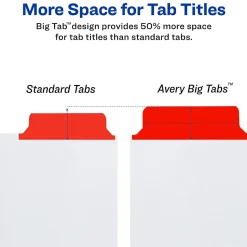 Avery Big Tab Write & Erase Paper Dividers, 5 Tabs, Multicolor, Gold Reinforced (23076)