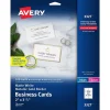 Avery Business Cards, 2" x 3 1/2", White/Gold, 10 Cards/Sheet, 10 Sheets/Pack, 100 Cards/Pack (3327)