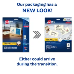 Avery Clean Edge Business Cards, 3.5" x 2", Matte Ivory, 200/Pack (8876)