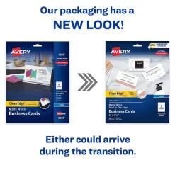 Avery Clean Edge Business Cards, 3.5" x 2", Matte White, 160/Pack (8869)