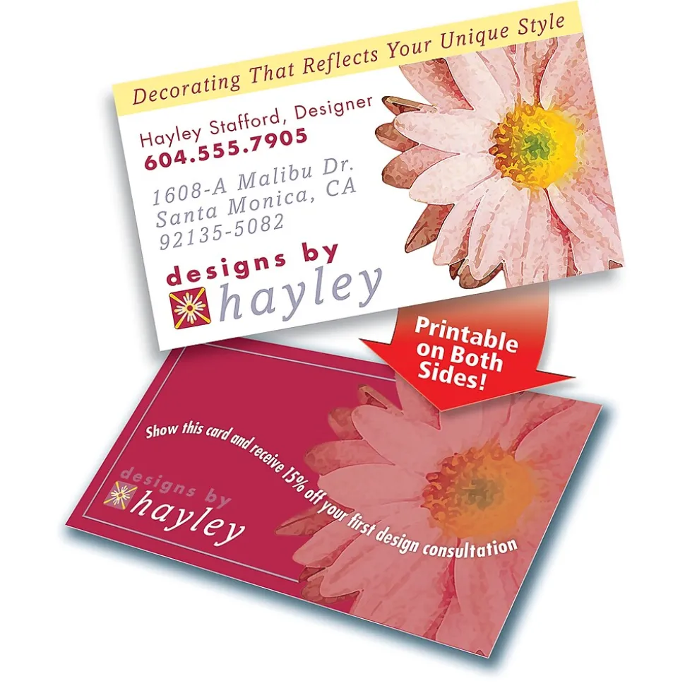 Avery Clean Edge Business Cards, 3.5" x 2", Matte White, 160/Pack (8869)