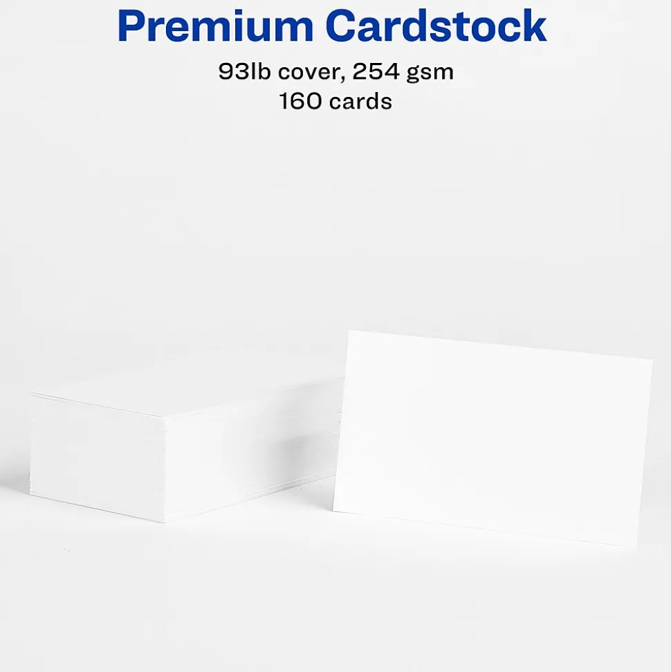 Avery Clean Edge Business Cards, 3.5" x 2", Matte White, 160/Pack (8869)