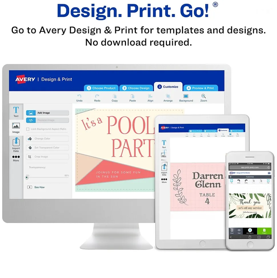 Avery Clean Edge Business Cards, 2" x 3 1/2", Matte White, 2000 Per Pack (5870)