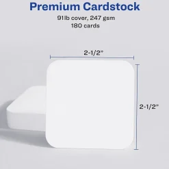Avery Clean Edge Laser Square Cards with Rounded Corners, 2 1/2