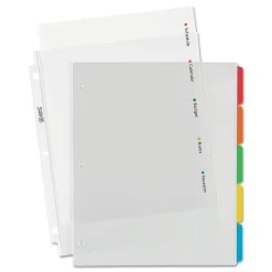 Avery Clear Easy View Plastic Dividers, 5 Tabs, Multicolor (16740)