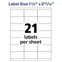 Avery Copier Address Labels, 1 1/2