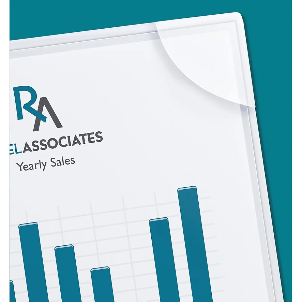 Avery Corner Lock, 3-Hole Punched Plastic Sleeves, Heavyweight, 8-1/2” x 11”, Clear, 4/Pack (72269)